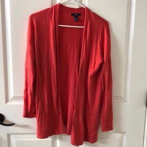 Coral long open cardigan